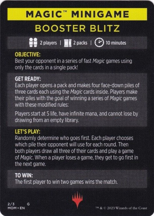 Booster Blitz (Magic Minigame) [March of the Machine Minigame] | Local Legends
