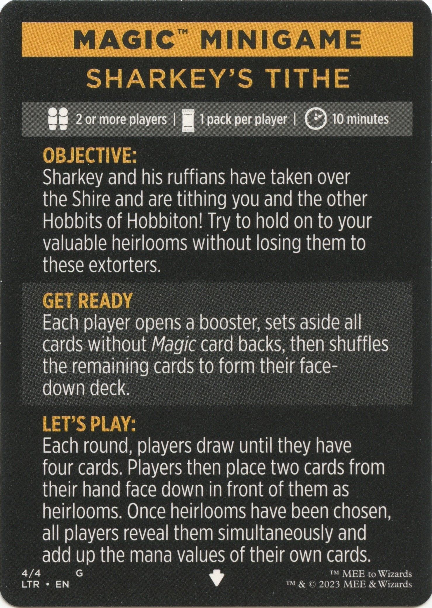 Sharkey's Tithe (Magic Minigame) [The Lord of the Rings: Tales of Middle-Earth Minigame] | Local Legends