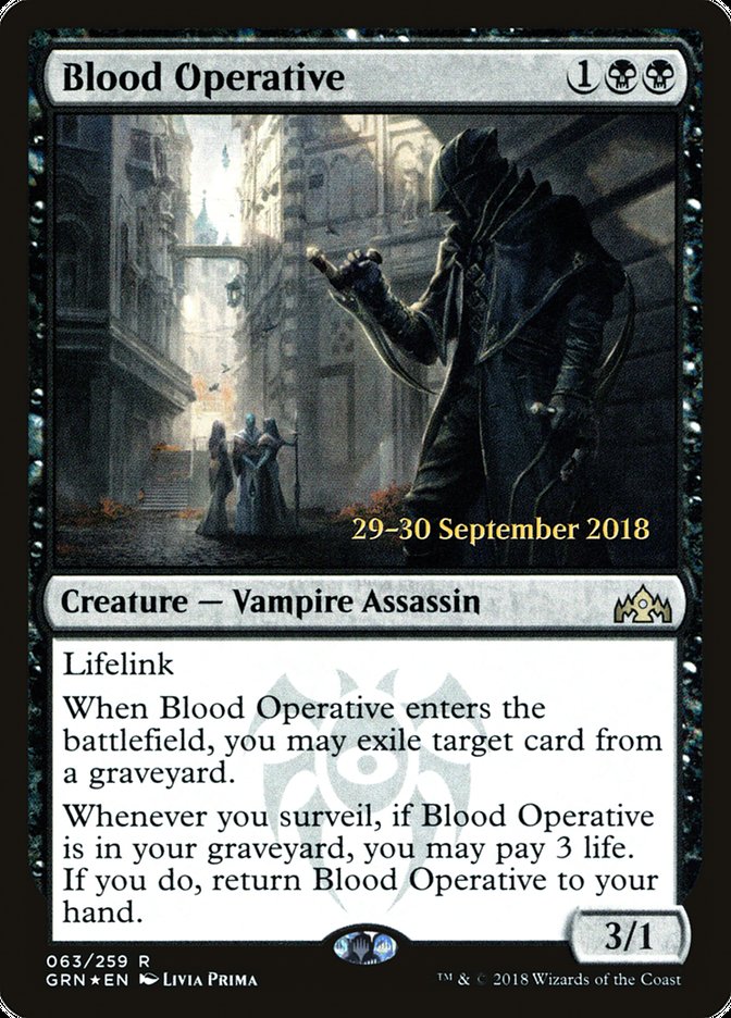 Blood Operative [Guilds of Ravnica Prerelease Promos] | Golgari Games