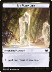 Human Warrior // Icy Manalith Double-sided Token [Kaldheim Tokens] | Local Legends