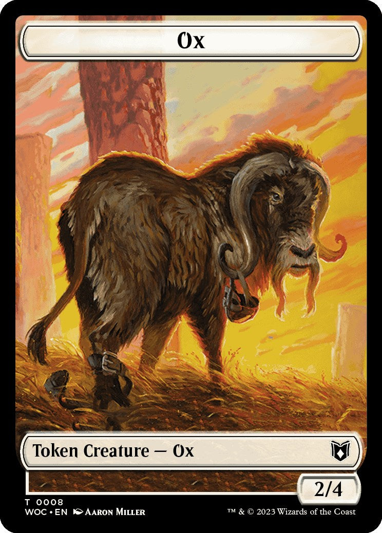Ox // Human Soldier Double-Sided Token [Wilds of Eldraine Commander Tokens] | Local Legends