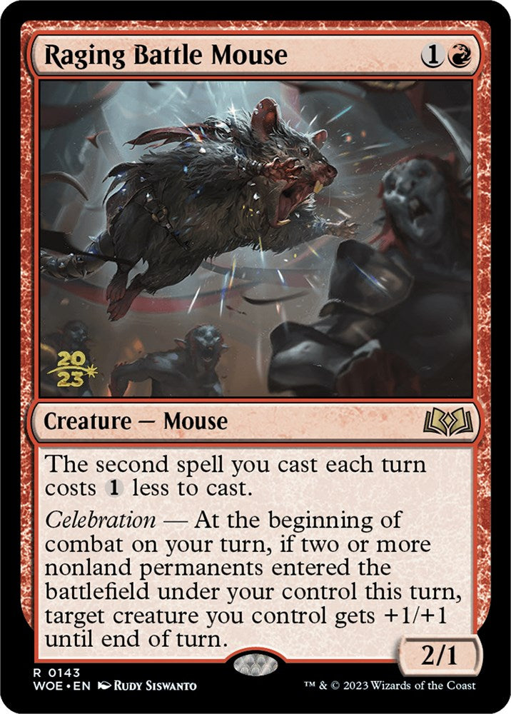 Raging Battle Mouse [Wilds of Eldraine Prerelease Promos] | Golgari Games