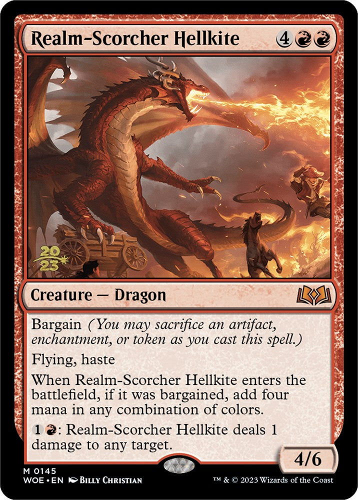 Realm-Scorcher Hellkite [Wilds of Eldraine Prerelease Promos] | Golgari Games