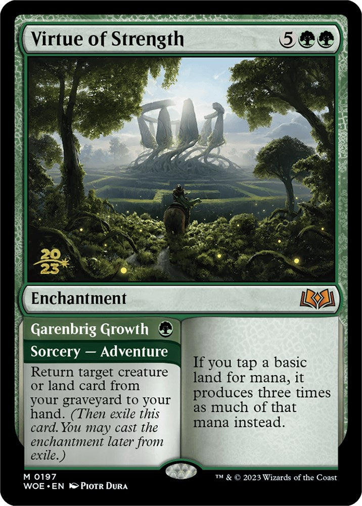 Virtue of Strength // Garenbrig Growth (Promo Pack) [Wilds of Eldraine Promos] | Golgari Games