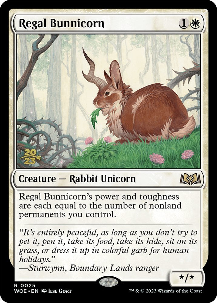 Regal Bunnicorn [Wilds of Eldraine Prerelease Promos] | Golgari Games