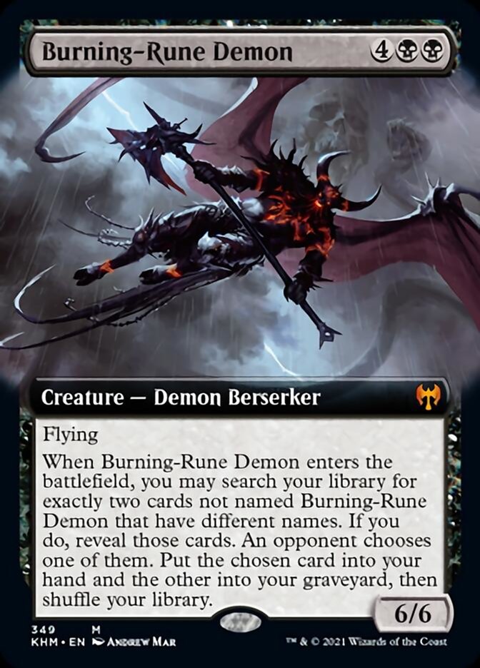 Burning-Rune Demon (Extended Art) [Kaldheim] | Local Legends