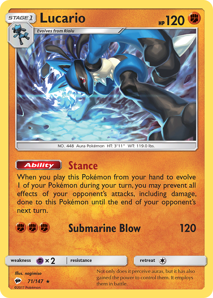 Lucario (71/147) [Sun & Moon: Burning Shadows] | Golgari Games