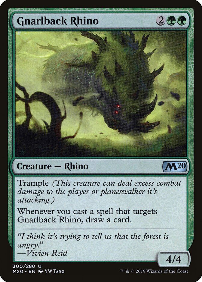 Gnarlback Rhino [Core Set 2020] | Golgari Games