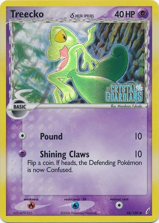 Treecko (68/100) (Delta Species) (Stamped) [EX: Crystal Guardians] | Golgari Games