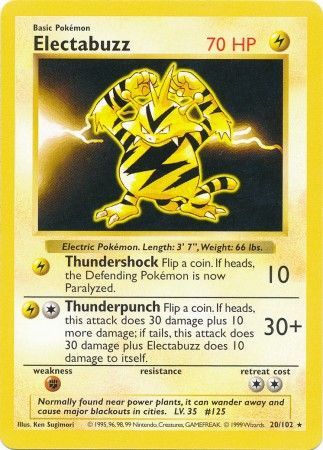 Electabuzz (20/102) [Base Set Shadowless Unlimited] | Golgari Games