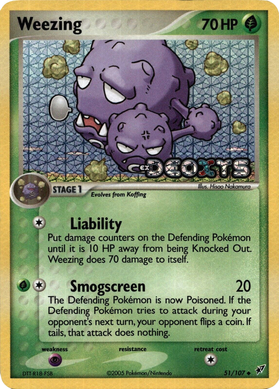 Weezing (51/107) (Stamped) [EX: Deoxys] | Golgari Games