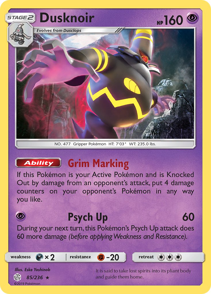 Dusknoir (85/236) (Prerelease Kit Exclusive) [Sun & Moon: Cosmic Eclipse] | Golgari Games