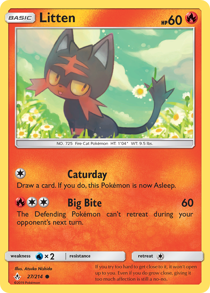 Litten (27/214) [Sun & Moon: Unbroken Bonds] | Golgari Games