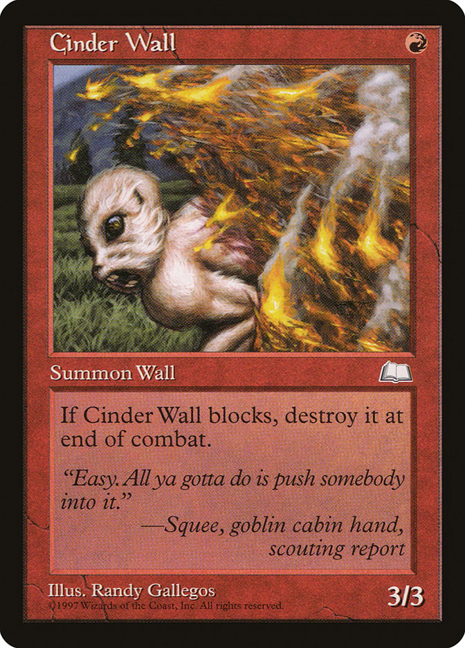 Cinder Wall [Weatherlight] | Golgari Games