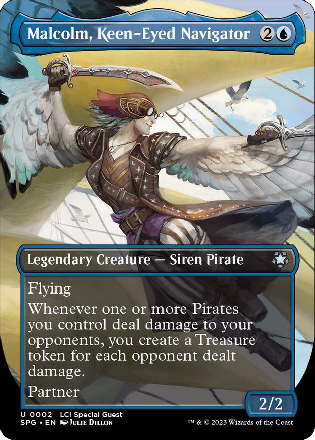 Malcolm, Keen-Eyed Navigator (Borderless) [The Lost Caverns of Ixalan Special Guests] | Local Legends