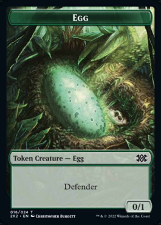 Egg // Aven Initiate Double-sided Token [Double Masters 2022 Tokens] | Golgari Games