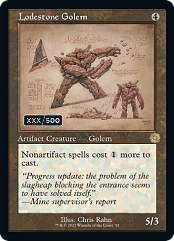 Lodestone Golem (Retro Schematic) (Serial Numbered) [The Brothers' War Retro Artifacts] | Local Legends