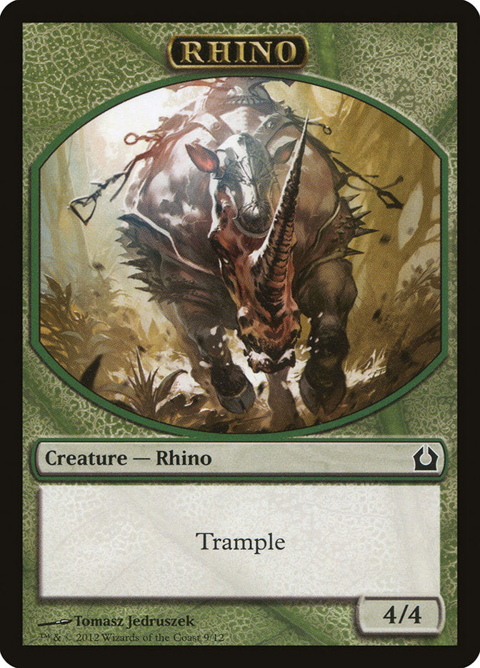 Rhino Token [Return to Ravnica Tokens] | Golgari Games