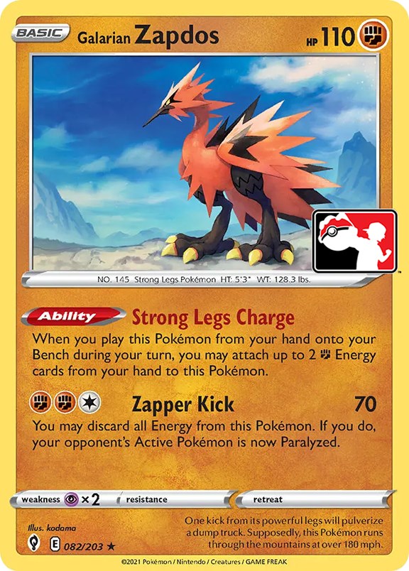 Galarian Zapdos (082/203) [Prize Pack Series One] | Golgari Games