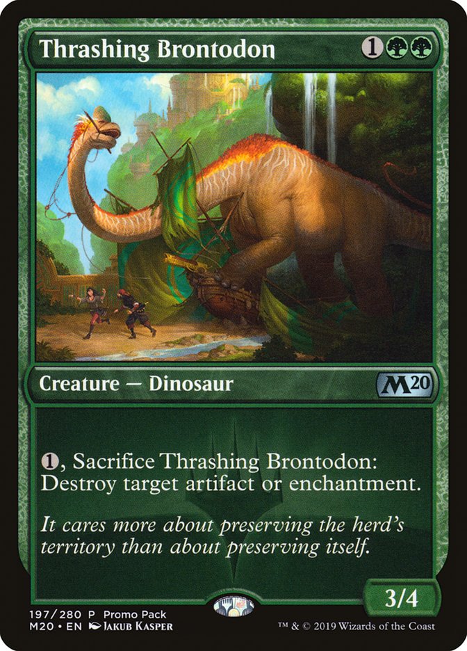 Thrashing Brontodon (Promo Pack) [Core Set 2020 Promos] | Golgari Games