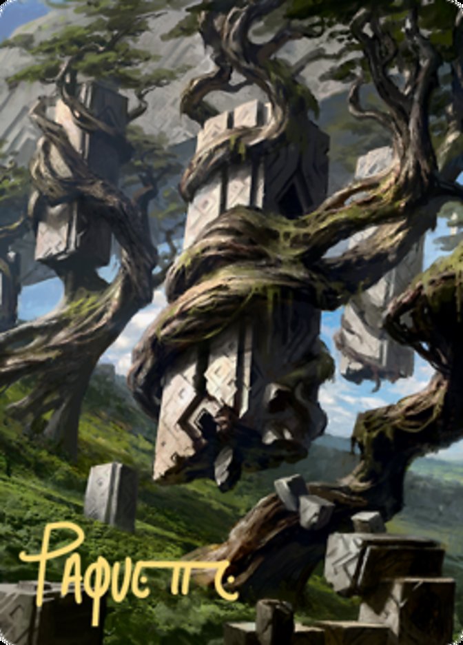 Forest 2 Art Card (Gold-Stamped Signature) [Zendikar Rising Art Series] | Golgari Games