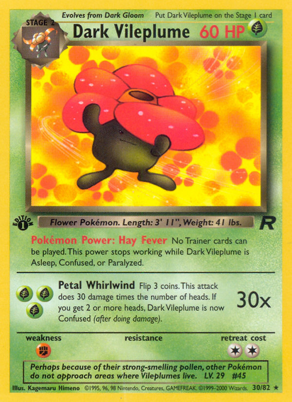 Dark Vileplume (30/82) [Team Rocket 1st Edition] | Golgari Games