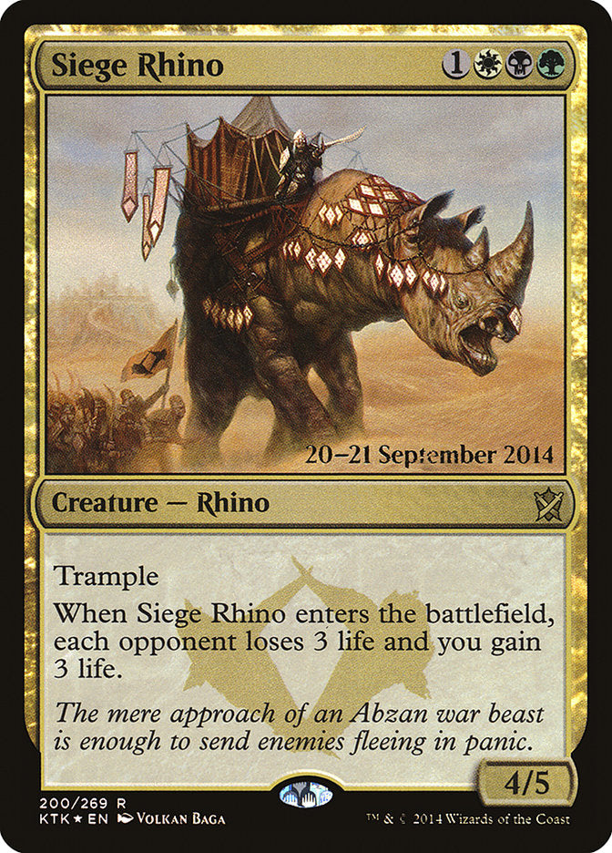 Siege Rhino [Khans of Tarkir Prerelease Promos] | Local Legends