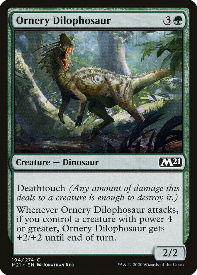 Ornery Dilophosaur [Core Set 2021] | Local Legends
