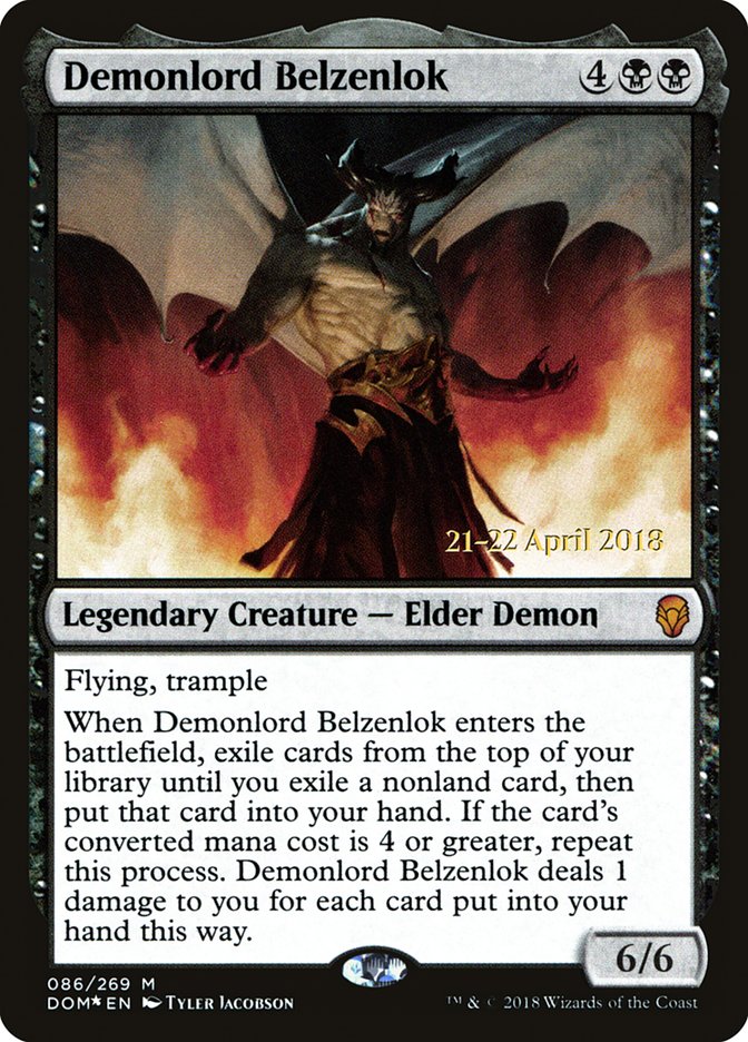 Demonlord Belzenlok [Dominaria Prerelease Promos] | Golgari Games