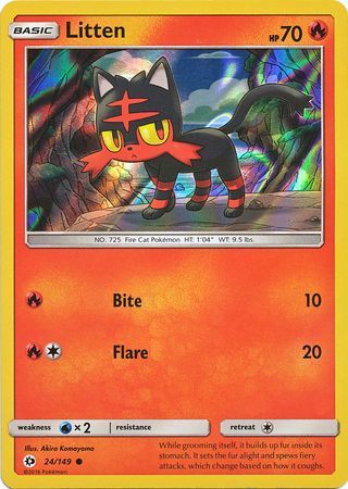 Litten (24/149) (Water Web Holo) [Sun & Moon: Base Set] | Golgari Games