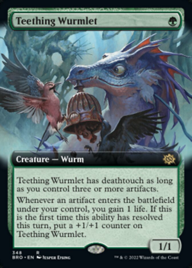 Teething Wurmlet (Extended Art) [The Brothers' War] | Golgari Games