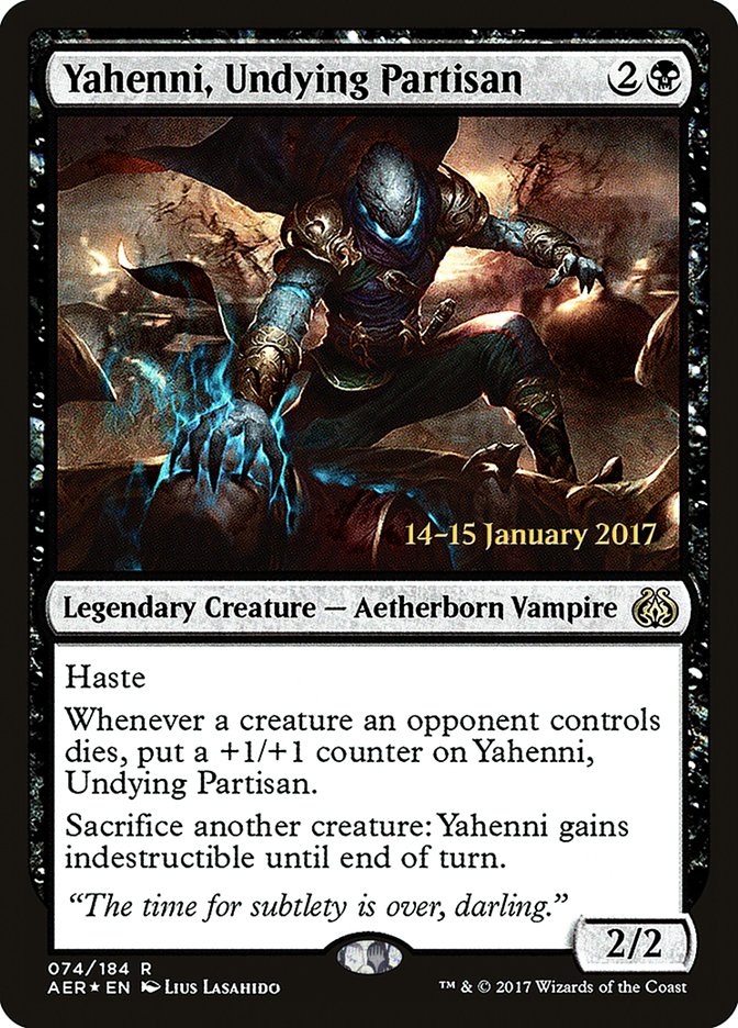 Yahenni, Undying Partisan [Aether Revolt Prerelease Promos] | Golgari Games