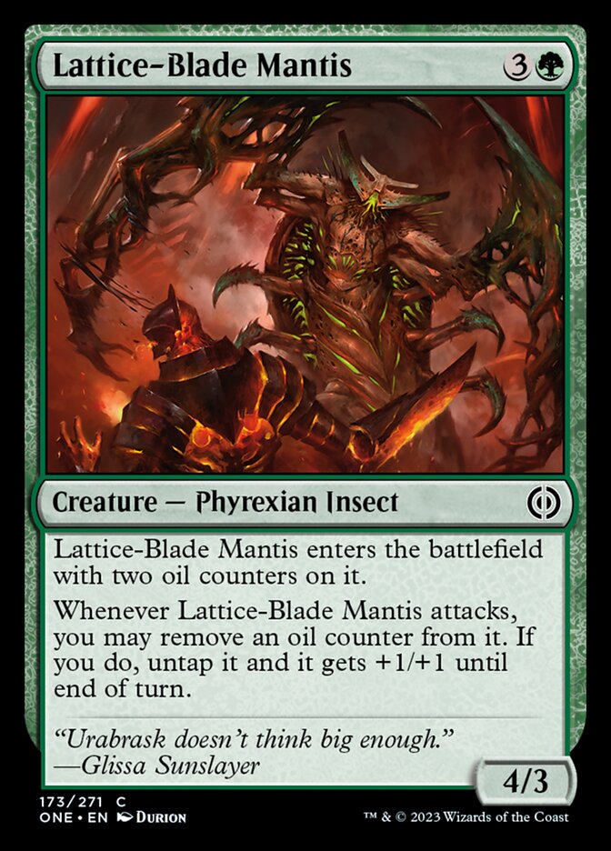 Lattice-Blade Mantis [Phyrexia: All Will Be One] | Golgari Games