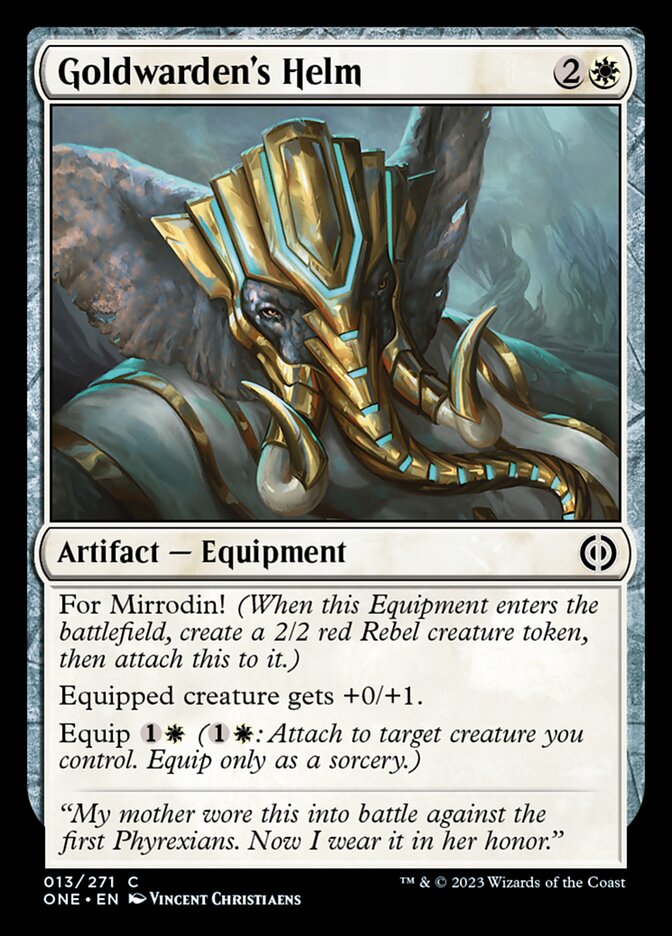 Goldwarden's Helm [Phyrexia: All Will Be One] | Local Legends
