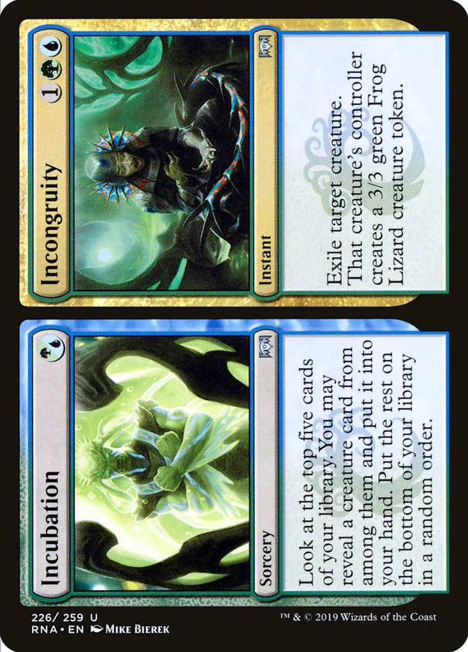 Incubation // Incongruity [Ravnica Allegiance] | Golgari Games