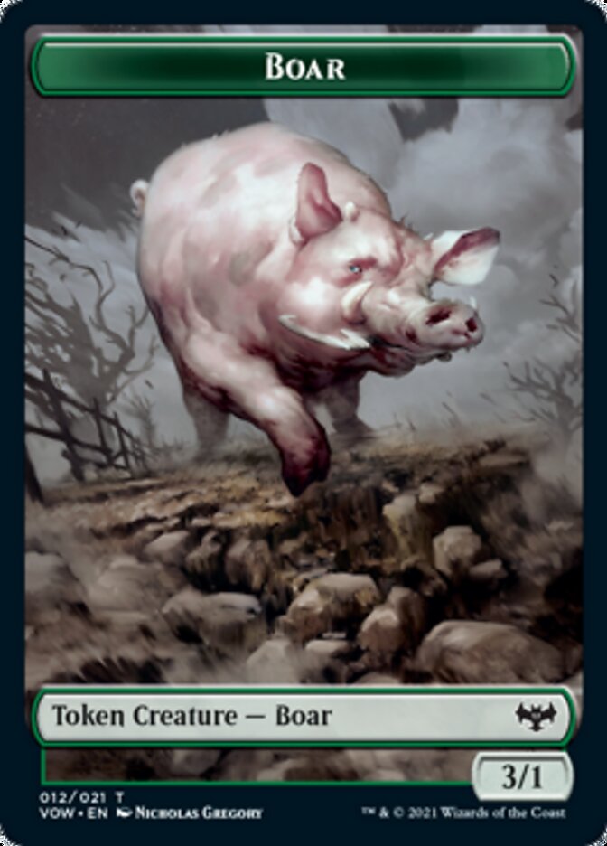 Human (001) // Boar Double-sided Token [Innistrad: Crimson Vow Tokens] | Golgari Games