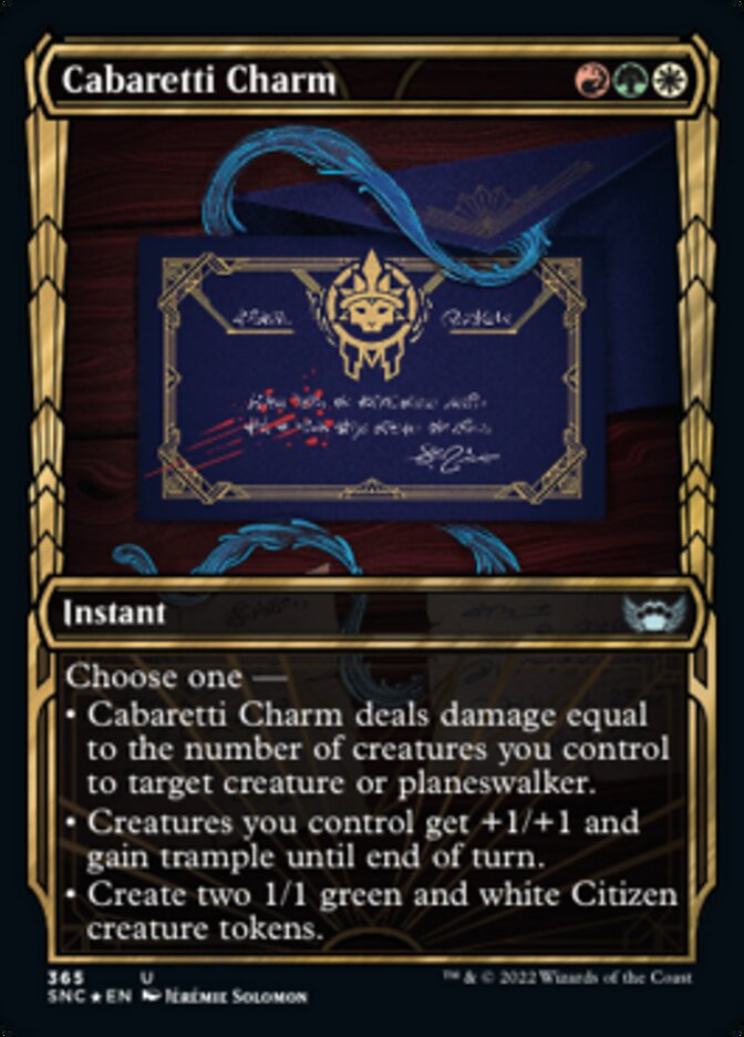 Cabaretti Charm (Showcase Golden Age Gilded Foil) [Streets of New Capenna] | Golgari Games