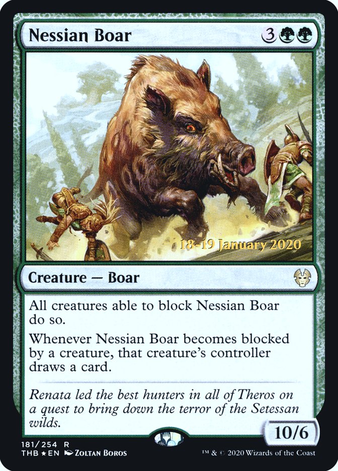 Nessian Boar [Theros Beyond Death Prerelease Promos] | Golgari Games