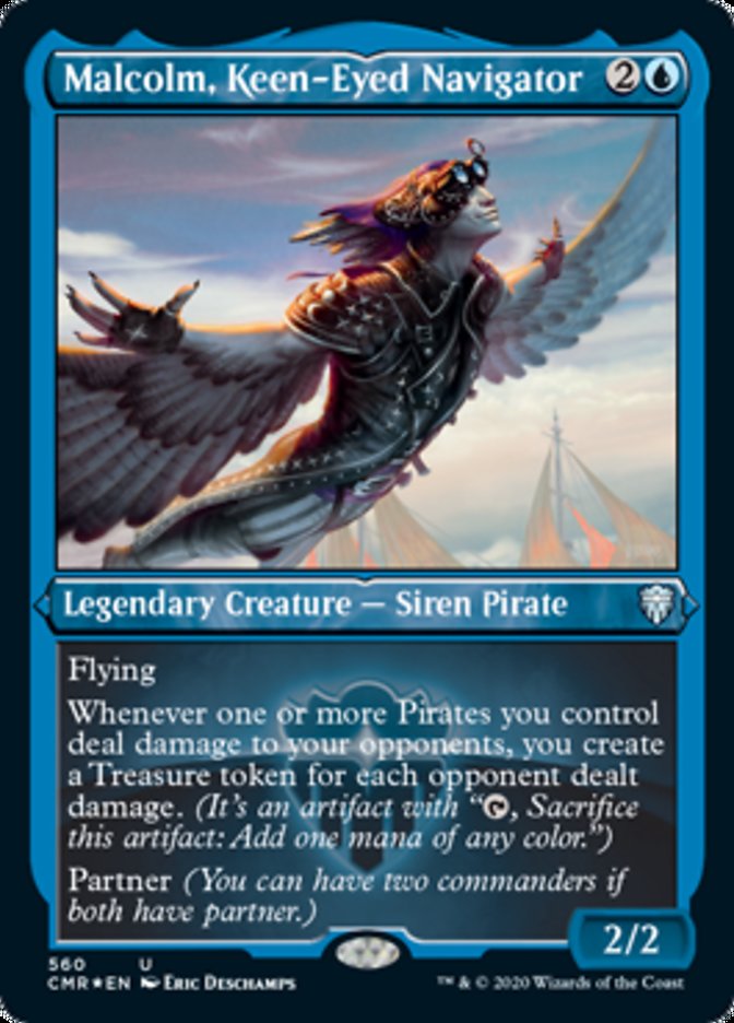 Malcolm, Keen-Eyed Navigator (Etched) [Commander Legends] | Local Legends