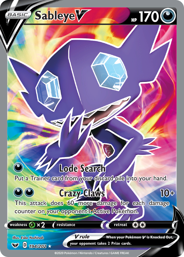 Sableye V (194/202) [Sword & Shield: Base Set] | Golgari Games