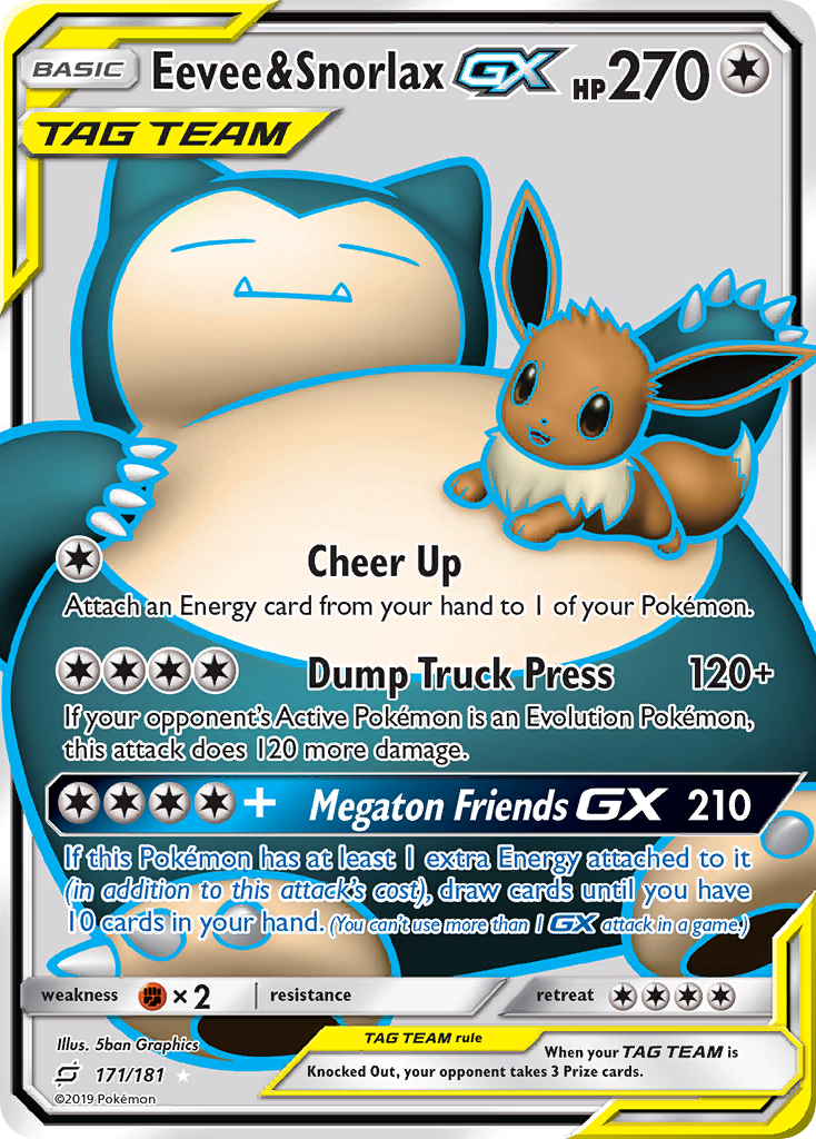 Eevee & Snorlax GX (171/181) [Sun & Moon: Team Up] | Golgari Games