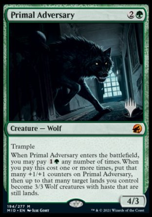 Primal Adversary (Promo Pack) [Innistrad: Midnight Hunt Promos] | Golgari Games