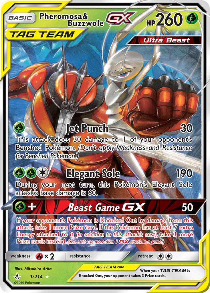 Pheromosa & Buzzwole GX (1/214) [Sun & Moon: Unbroken Bonds] | Local Legends