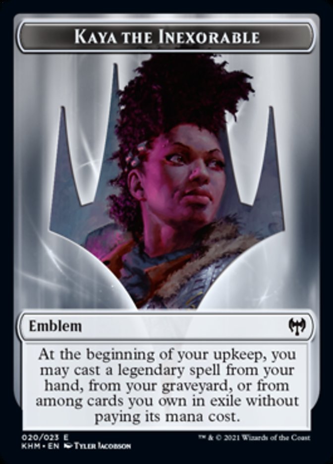 Kaya the Inexorable Emblem [Kaldheim Tokens] | Local Legends