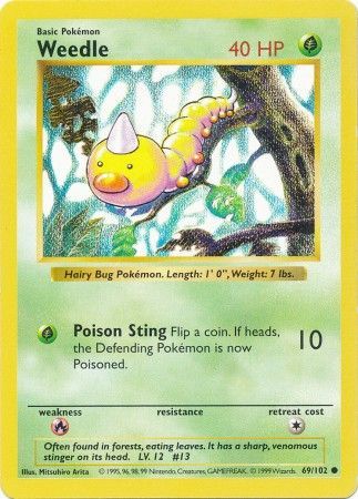 Weedle (69/102) [Base Set Shadowless Unlimited] | Golgari Games