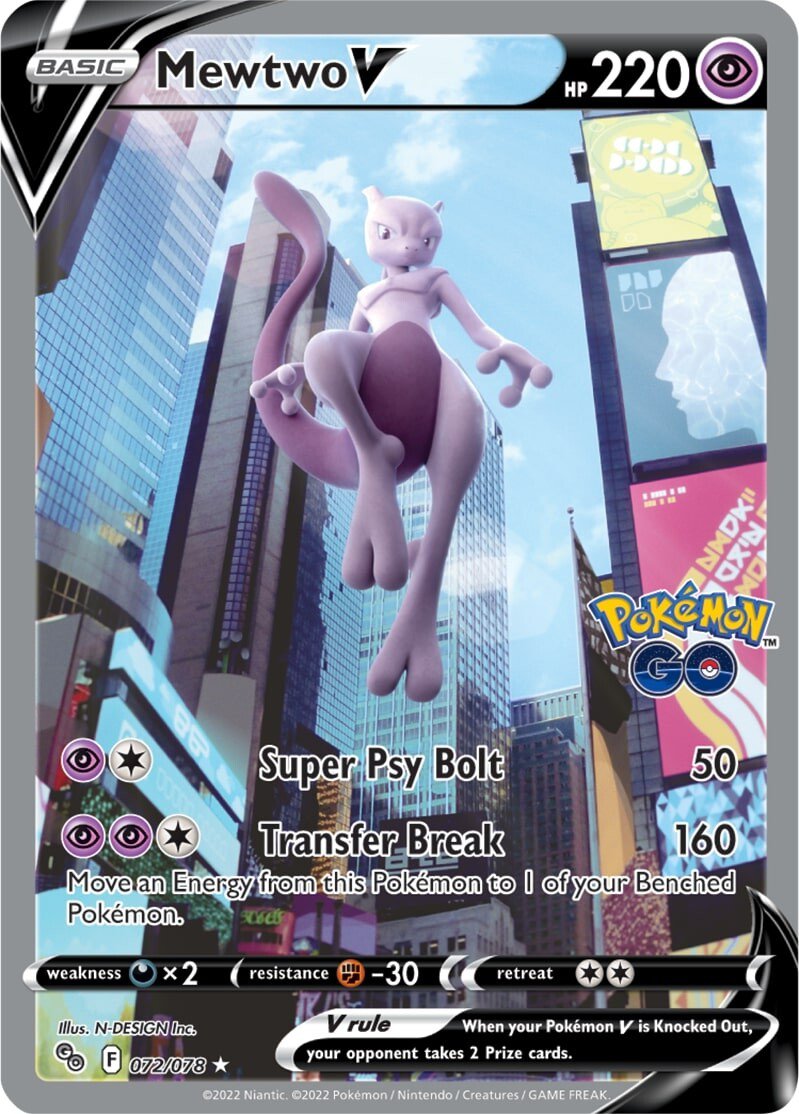 Mewtwo V (072/078) [Pokémon GO] | Golgari Games