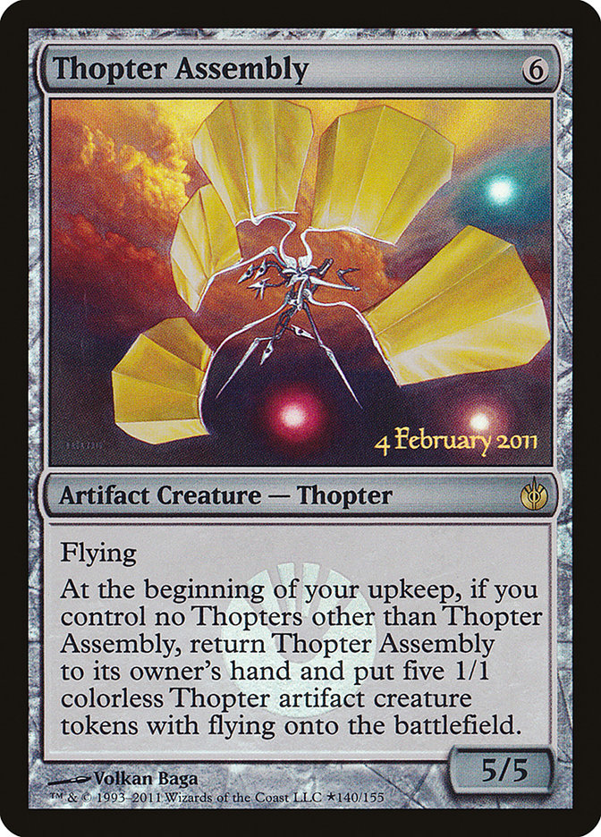 Thopter Assembly [Mirrodin Besieged Prerelease Promos] | Golgari Games