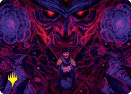 Reckoner Shakedown Art Card (Gold-Stamped Signature) [Kamigawa: Neon Dynasty Art Series] | Local Legends