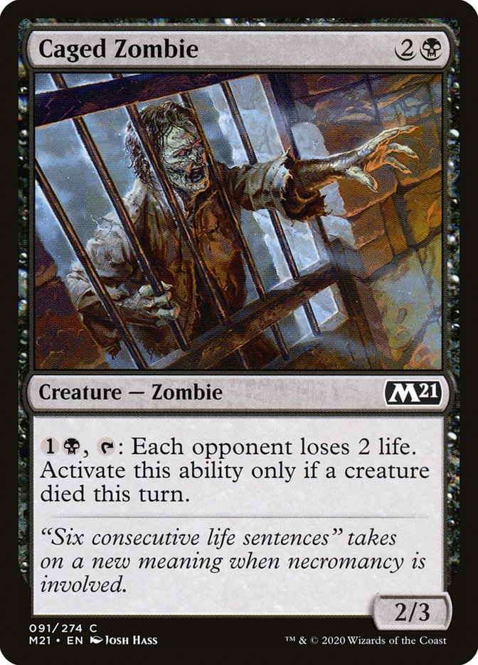 Caged Zombie [Core Set 2021] | Golgari Games