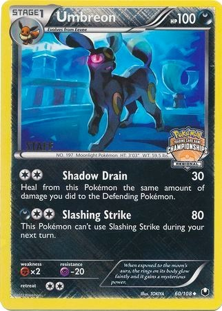 Umbreon (60/108) (Regional Championship Promo Staff) [Black & White: Dark Explorers] | Golgari Games